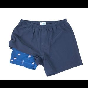 Bermies Swim Trunks w/ compression liner - 6 in inseam (Blue)